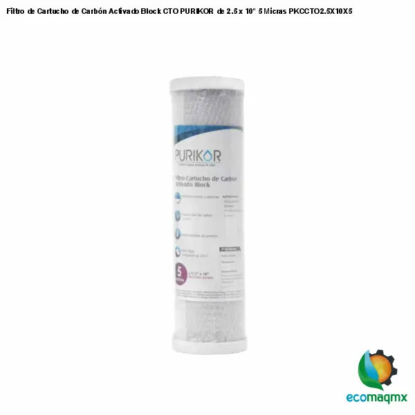 Filtro de Cartucho de Carbón Activado Block CTO PURIKOR de