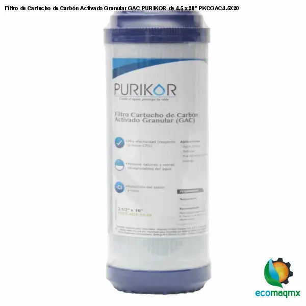 Filtro de Cartucho de Carbón Activado Granular GAC PURIKOR