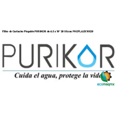 Filtro de Cartucho Plegable PURIKOR de 4.5 x 10 20 Micras