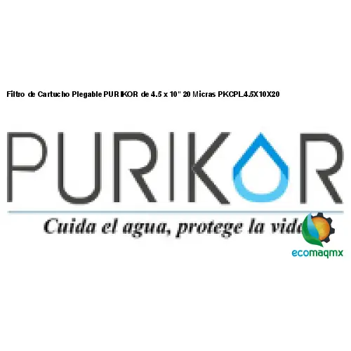 Filtro de Cartucho Plegable PURIKOR de 4.5 x 10 20 Micras