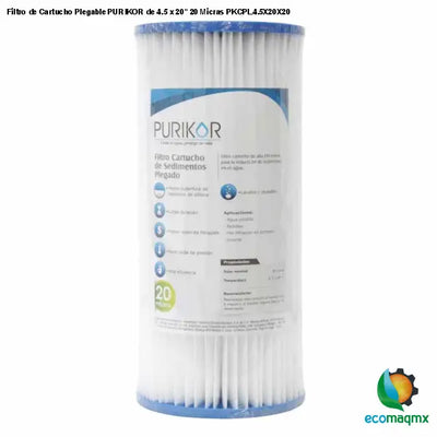 Filtro de Cartucho Plegable PURIKOR de 4.5 x 20 20 Micras