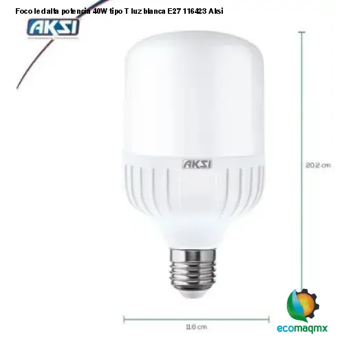 Foco led alta potencia 40W tipo T luz blanca E27 116423 Aksi