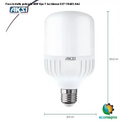 Foco led alta potencia 40W tipo T luz blanca E27 116423 Aksi