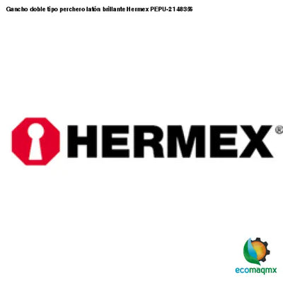 Gancho doble tipo perchero latón brillante Hermex PEPU-21