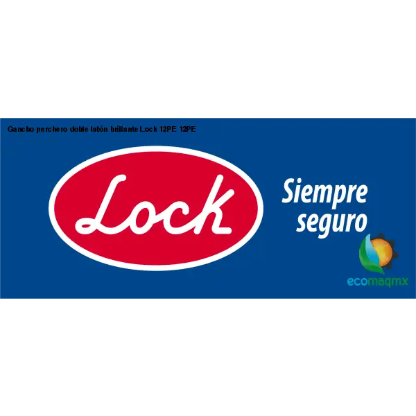 Gancho perchero doble latón brillante Lock 12PE 12PE