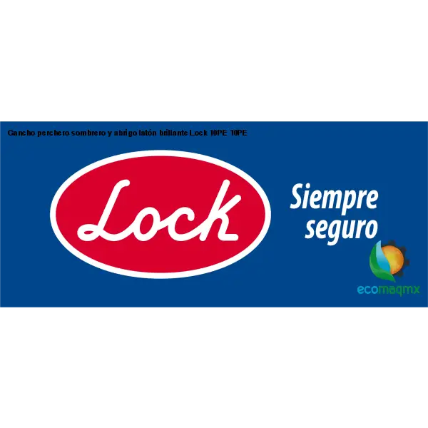 Gancho perchero sombrero y abrigo latón brillante Lock 10PE