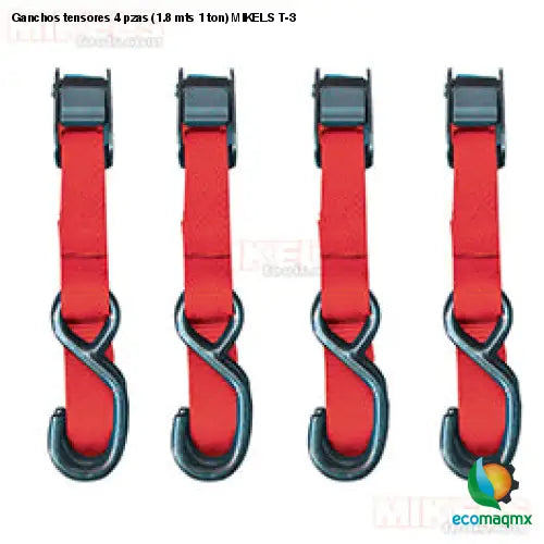 Ganchos tensores 4 pzas (1.8 mts 1 ton) MIKELS T-3