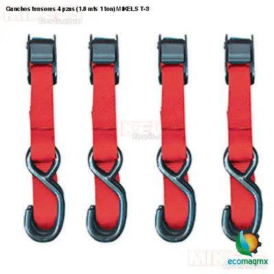 Ganchos tensores 4 pzas (1.8 mts 1 ton) MIKELS T-3