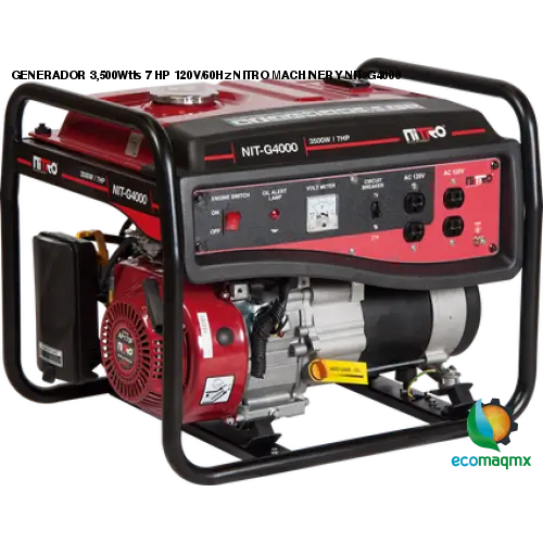 GENERADOR 3,500Wtts 7 HP 120V/60Hz NITRO MACHINERY NIT-G4000