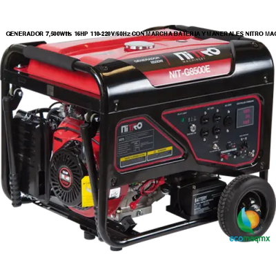 GENERADOR 7,500Wtts 16HP 110-220V/60Hz CON MARCHA BATERIA Y