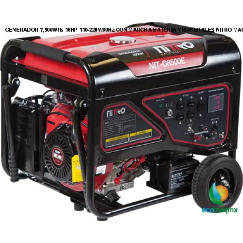 GENERADOR 7,500Wtts 16HP 110-220V/60Hz CON MARCHA BATERIA Y