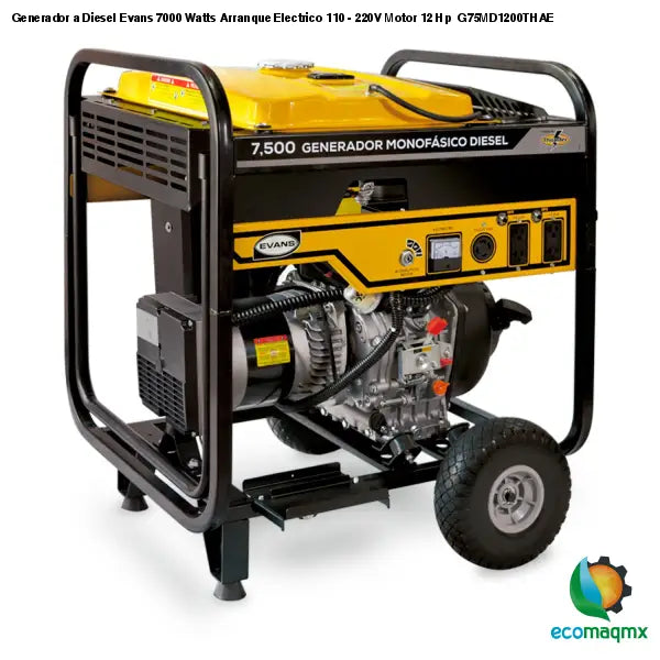 Generador a Diesel Evans 7000 Watts Arranque Electrico 110 -