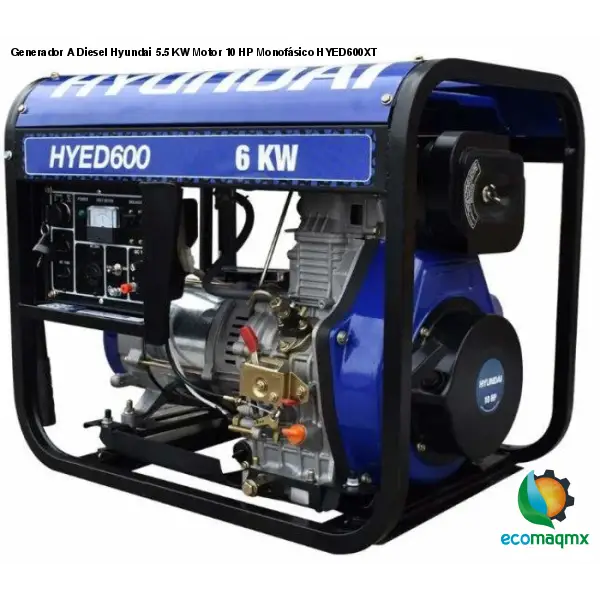 Generador A Diesel Hyundai 5.5 KW Motor 10 HP Monofásico