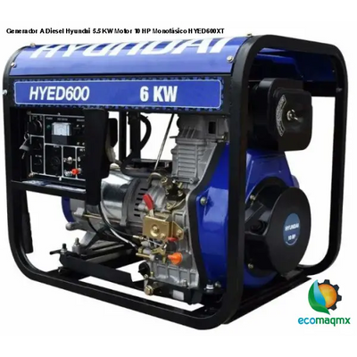 Generador A Diesel Hyundai 5.5 KW Motor 10 HP Monofásico