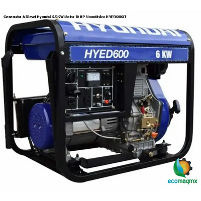 Generador A Diesel Hyundai 5.5 KW Motor 10 HP Monofásico