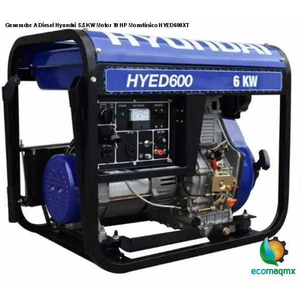 Generador A Diesel Hyundai 5.5 KW Motor 10 HP Monofásico