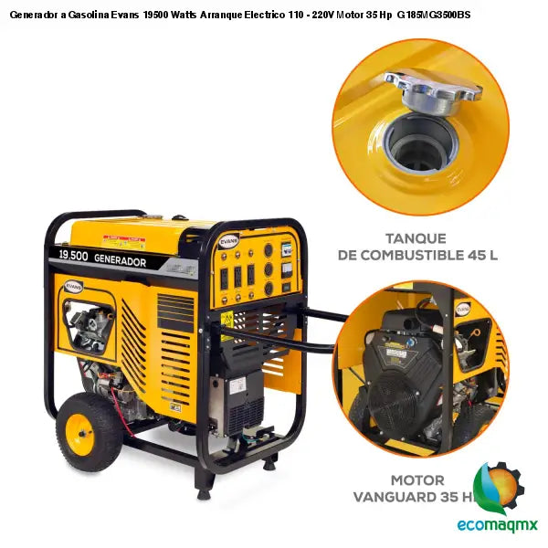 Generador a Gasolina Evans 19500 Watts Arranque Electrico