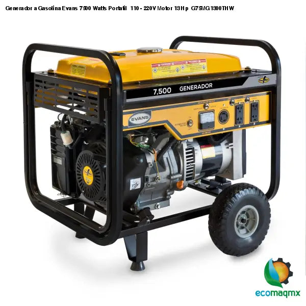Generador a Gasolina Evans 7500 Watts Portatil 110 - 220V