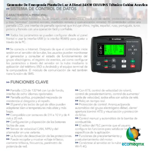 Generador De Emergencia Planta De Luz A Diesel 24 KW CUMMINS Trifasico Cabina Acustica HYEGE24CUM