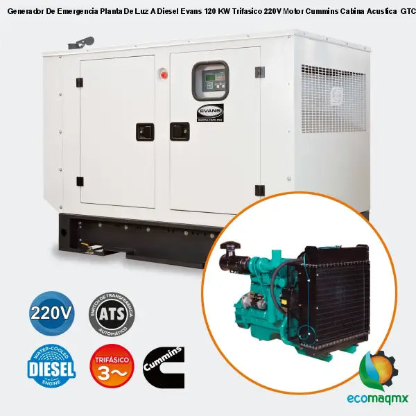 Generador De Emergencia Planta De Luz A Diesel Evans 120 KW