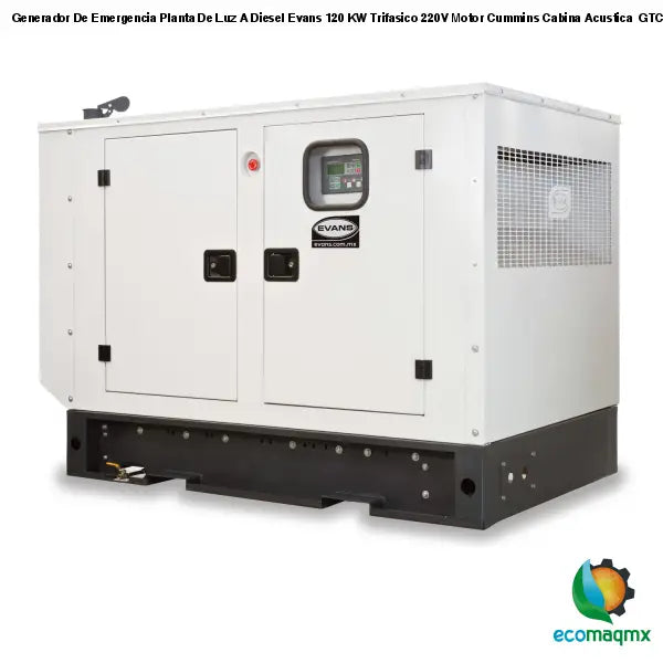 Generador De Emergencia Planta De Luz A Diesel Evans 120 KW