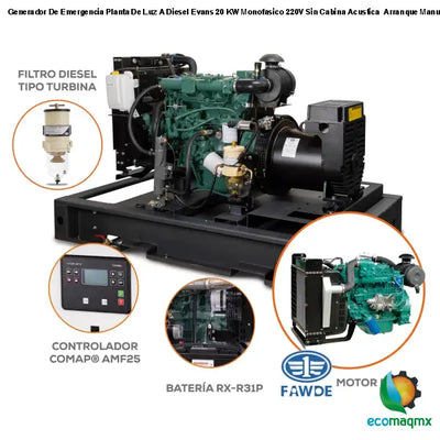 Generador De Emergencia Planta De Luz A Diesel Evans 20 KW