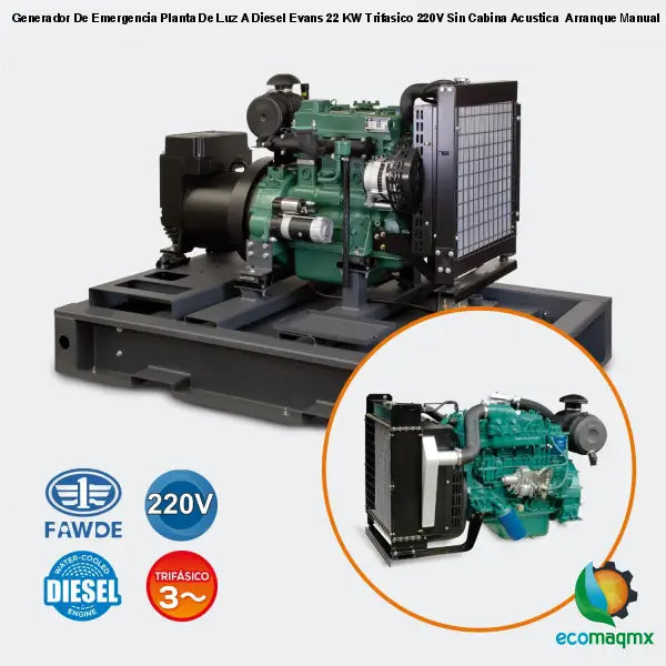 Generador De Emergencia Planta De Luz A Diesel Evans 22 KW