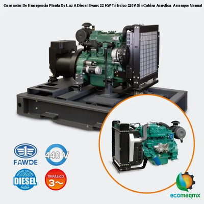 Generador De Emergencia Planta De Luz A Diesel Evans 22 KW