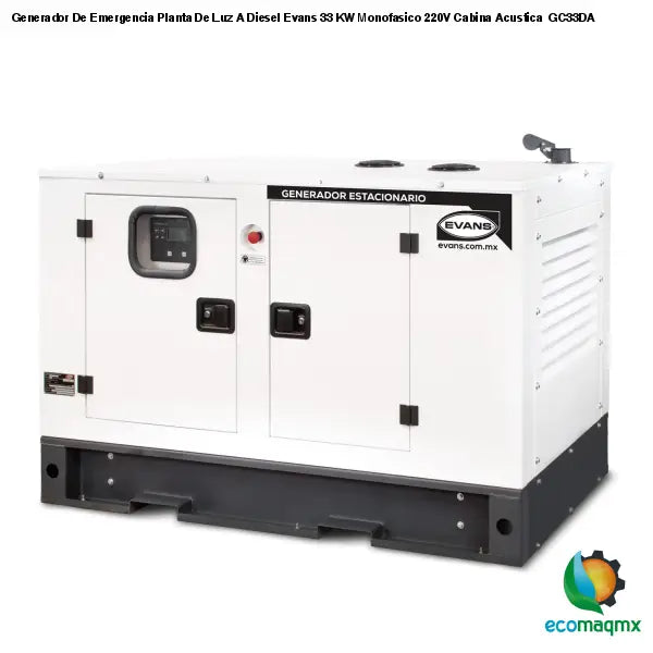 Generador De Emergencia Planta De Luz A Diesel Evans 33 KW