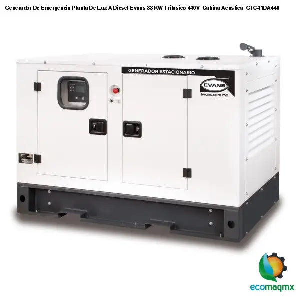 Generador De Emergencia Planta De Luz A Diesel Evans 33 KW