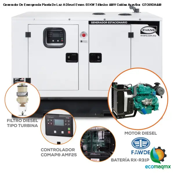 Generador De Emergencia Planta De Luz A Diesel Evans 55 KW