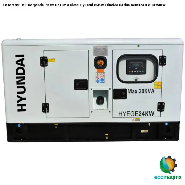 Generador De Emergencia Planta De Luz A Diesel Hyundai 25 KW