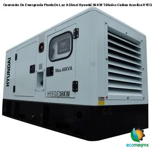 Generador De Emergencia Planta De Luz A Diesel Hyundai 36 KW