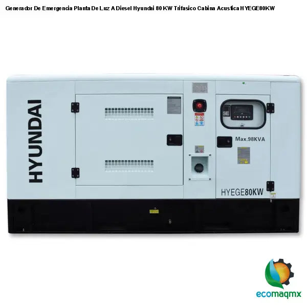 Generador De Emergencia Planta De Luz A Diesel Hyundai 80 KW