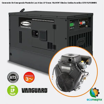 Generador De Emergencia Planta De Luz A Gas LP Evans 10.4 KW