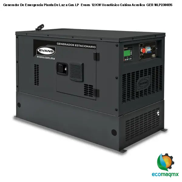 Generador De Emergencia Planta De Luz a Gas LP Evans 12 KW