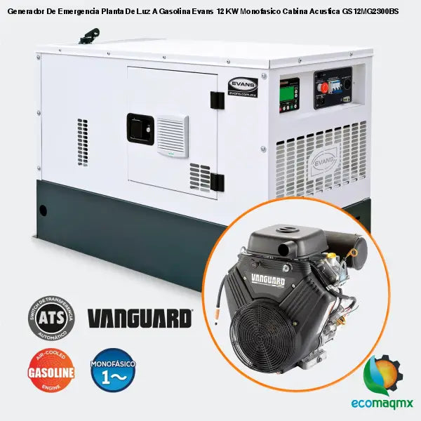 Generador De Emergencia Planta De Luz A Gasolina Evans 12 KW