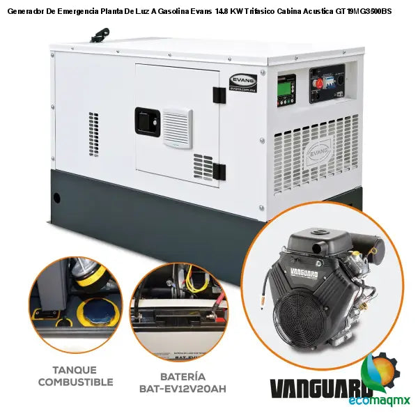 Generador De Emergencia Planta De Luz A Gasolina Evans 14.8
