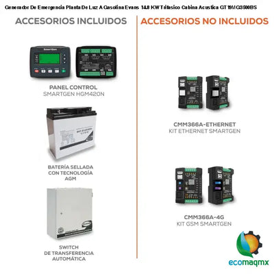 Generador De Emergencia Planta De Luz A Gasolina Evans 14.8