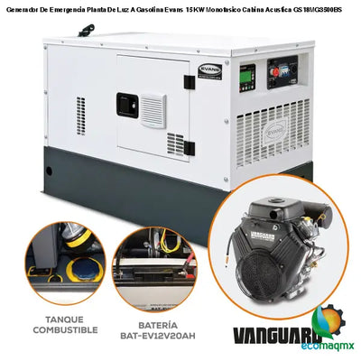 Generador De Emergencia Planta De Luz A Gasolina Evans 15 KW