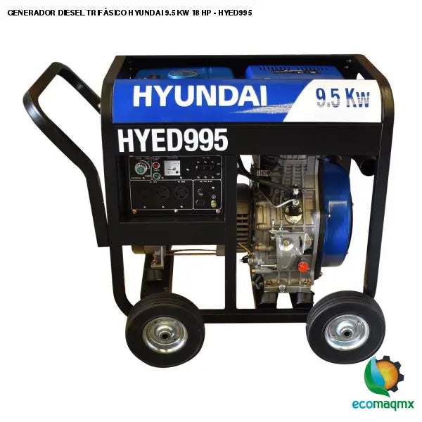 GENERADOR DIESEL TRIFÁSICO HYUNDAI 9.5 KW 18 HP - HYED995