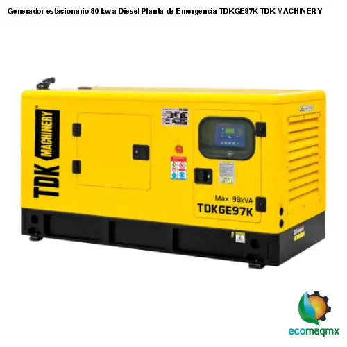 Generador estacionario 80 kw a Diesel Planta de Emergencia TDKGE97K TDK MACHINERY