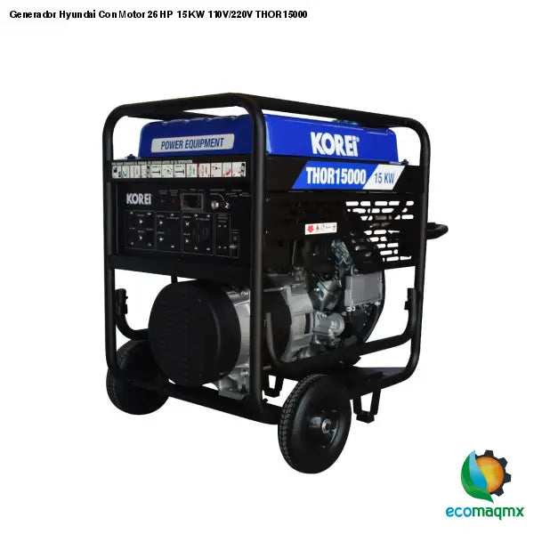 Generador Hyundai Con Motor 26 HP 15 KW 110V/220V THOR15000