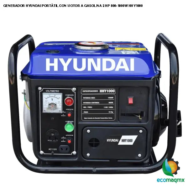 GENERADOR HYUNDAI PORTÁTIL CON MOTOR A GASOLINA 2 HP