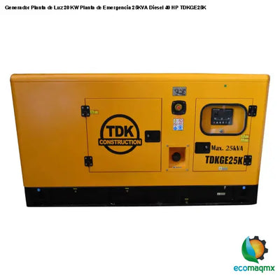 Generador Planta de Luz Plante de Emergencia 20 KW 25KVA Diesel 40 HP TDKGE25K