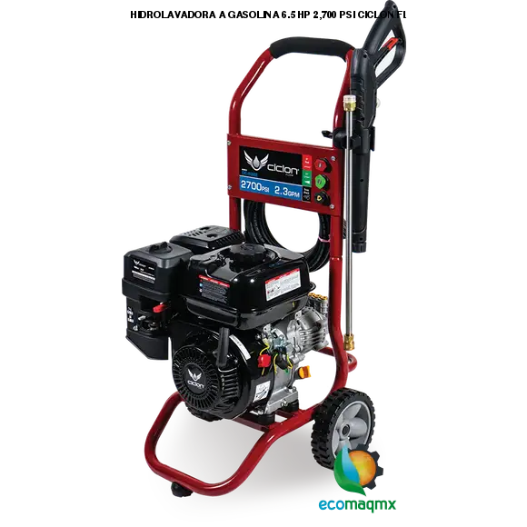 HIDROLAVADORA A GASOLINA 6.5 HP 2,700 PSI CICLON FLOW