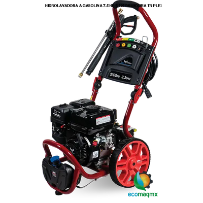 HIDROLAVADORA A GASOLINA 7.5 HP 3,200 PSI BOMBA TRIPLEX