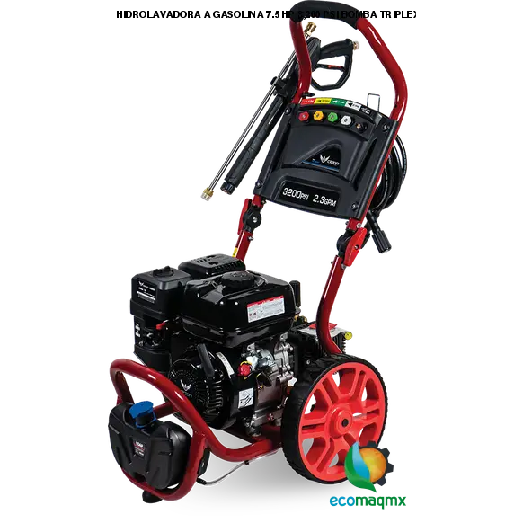 HIDROLAVADORA A GASOLINA 7.5 HP 3,200 PSI BOMBA TRIPLEX