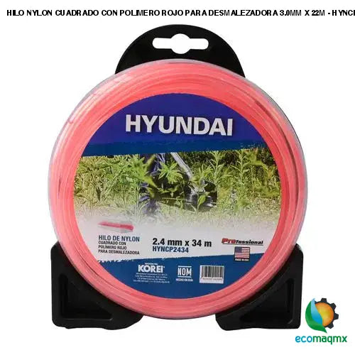 HILO NYLON CUADRADO CON POLIMERO ROJO PARA DESMALEZADORA