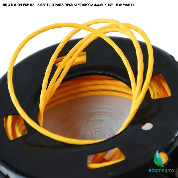 HILO NYLON ESPIRAL AMARILLO PARA DESMALEZADORA 2.4MM X 15M -